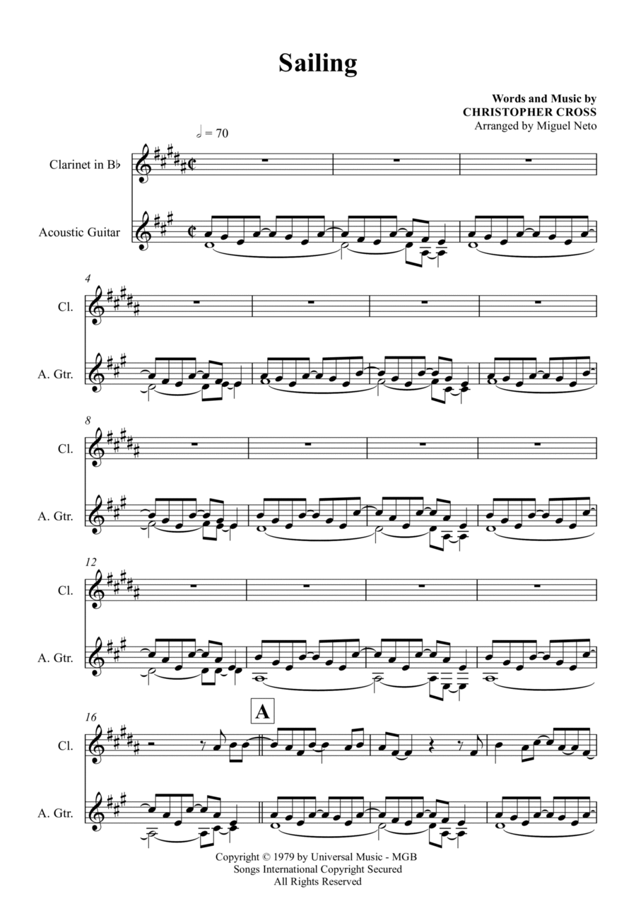 Sailing Clarinet scores gallery preview page 1