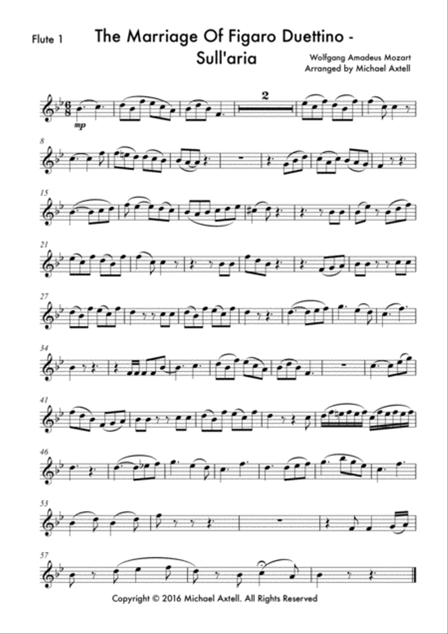The Marriage Of Figaro Duettino - Sull'aria Woodwind Ensemble scores gallery preview page 6