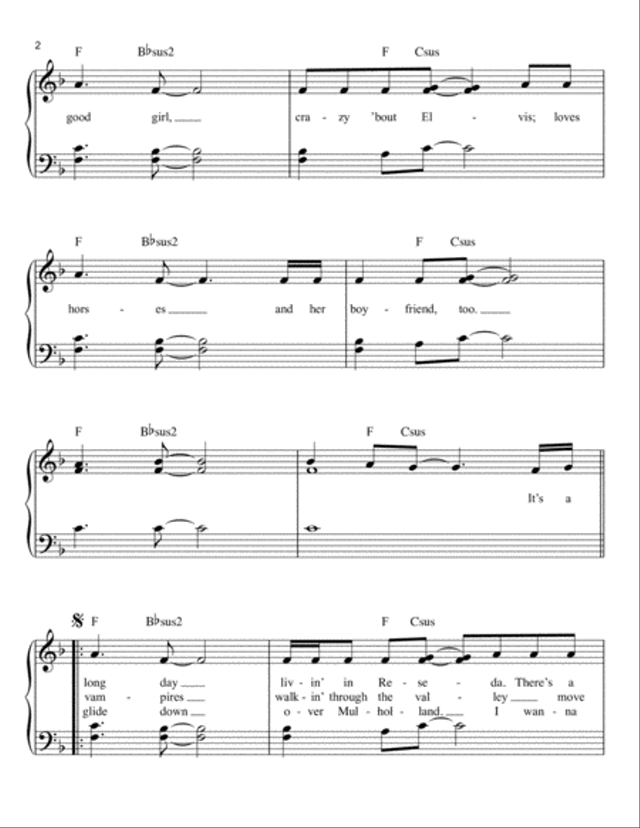 Free Fallin' Free Fallin' Easy Piano scores gallery preview page 2