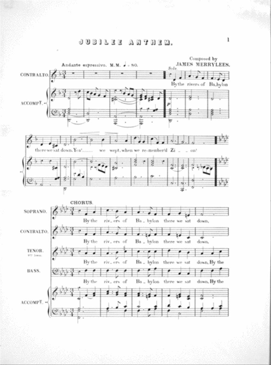 Jubilee Anthem for the Dedicatory Services of Jubilee Hall Voice scores gallery preview page 2