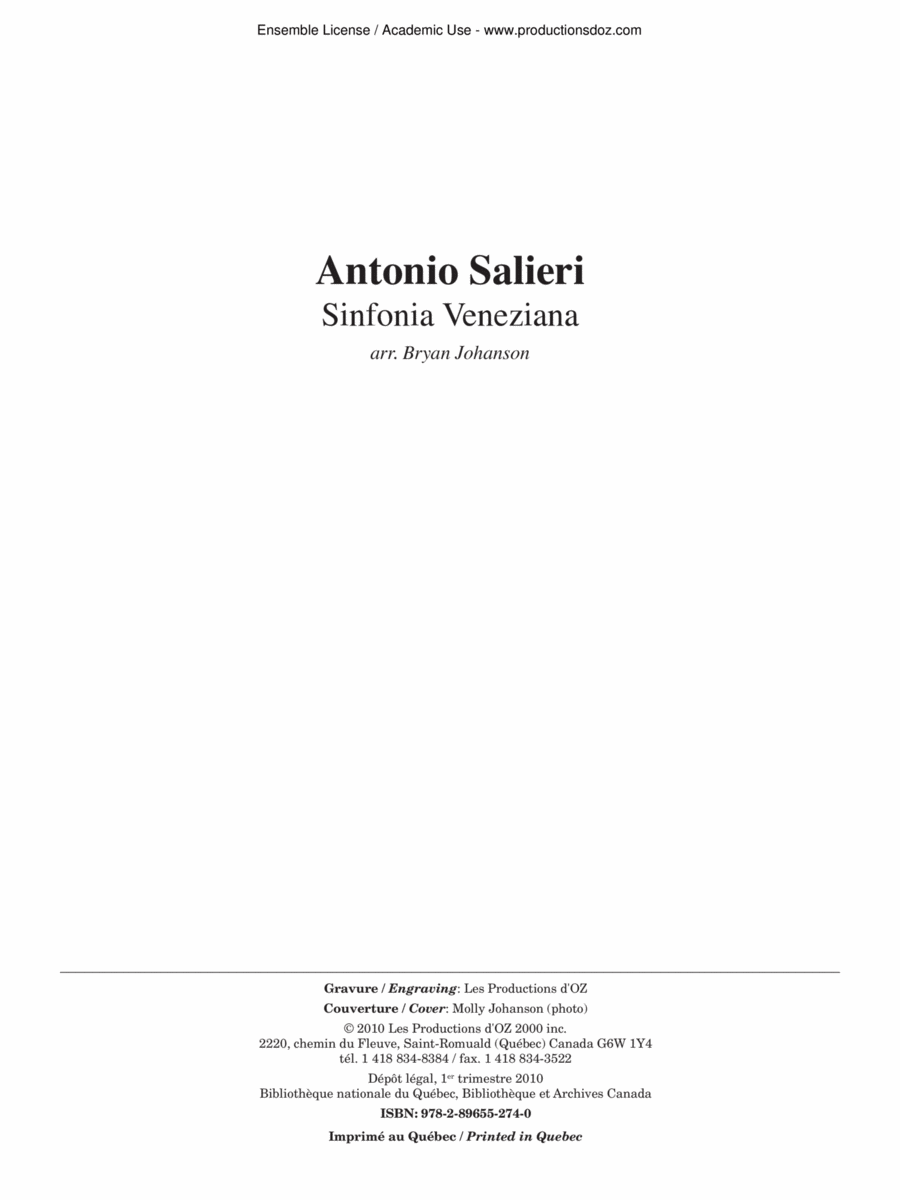 Sinfonia Veneziana Guitar Ensemble scores gallery preview page 1
