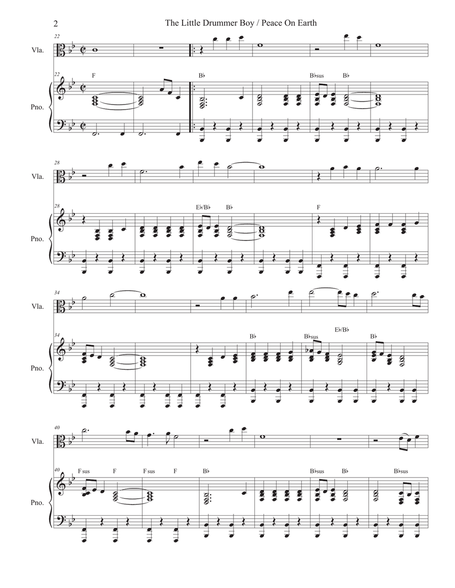 Peace On Earth Viola scores gallery preview page 2