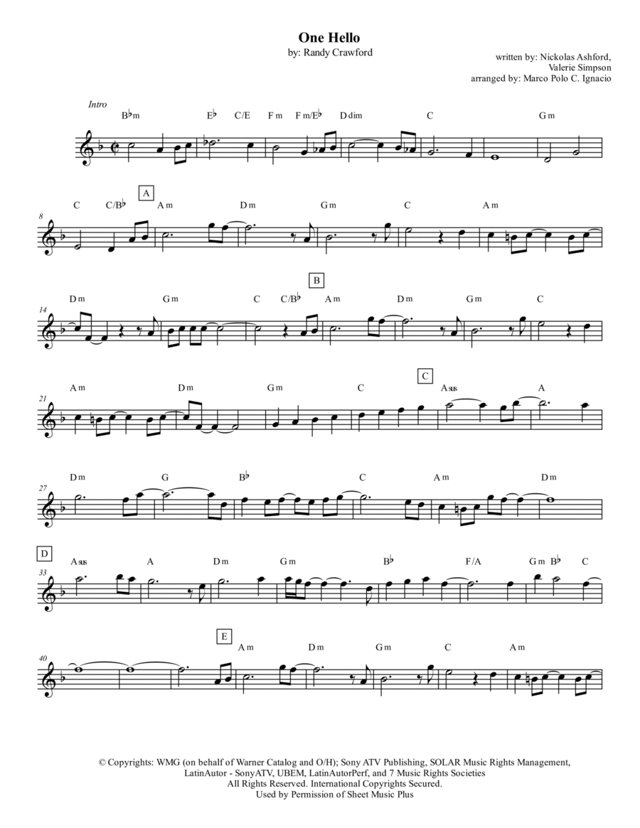One Hello Piano scores gallery preview page 1