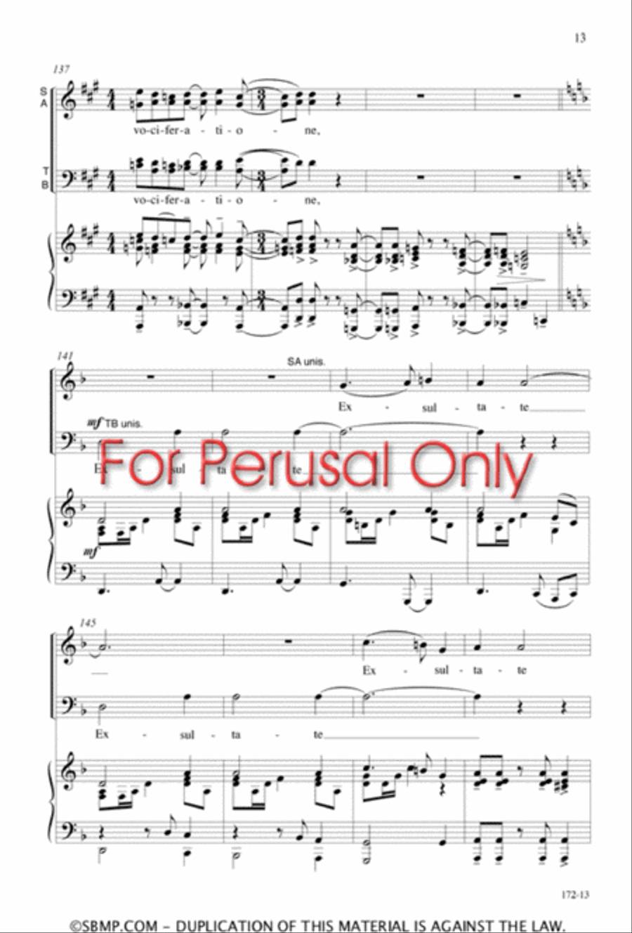 Exsultate Justi in Domino 4-Part scores gallery preview page 13