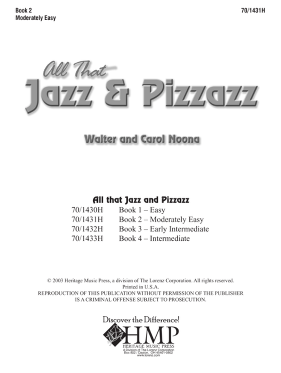 All That Jazz and Pizzazz - Book 2