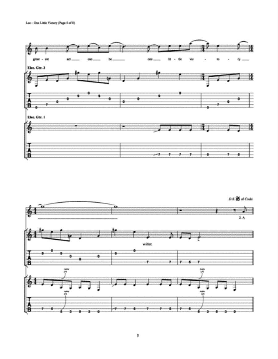 One Little Victory One Little Victory Electric Guitar scores gallery preview page 5