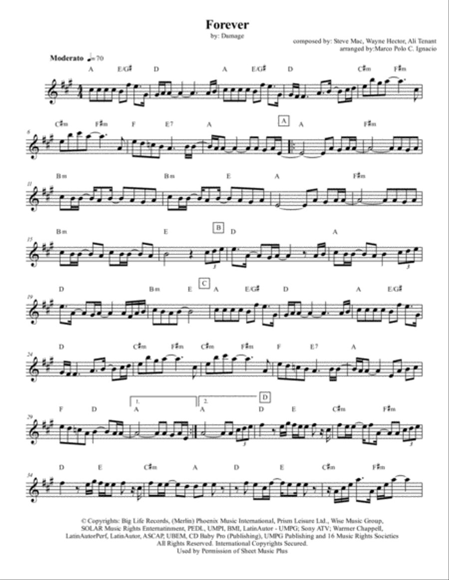 Forever Piano scores gallery preview page 1