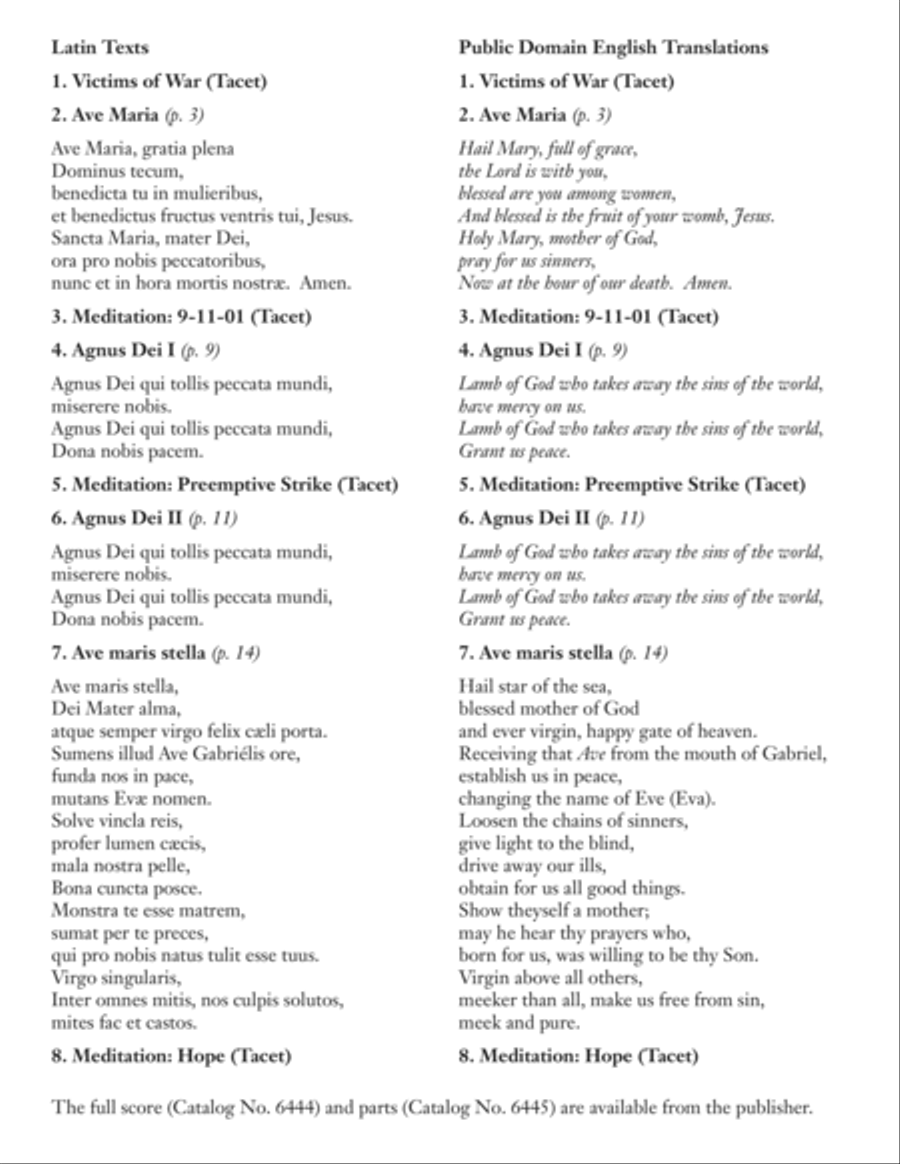 In Time of War: Prayers and Meditations String Orchestra scores gallery preview page 2