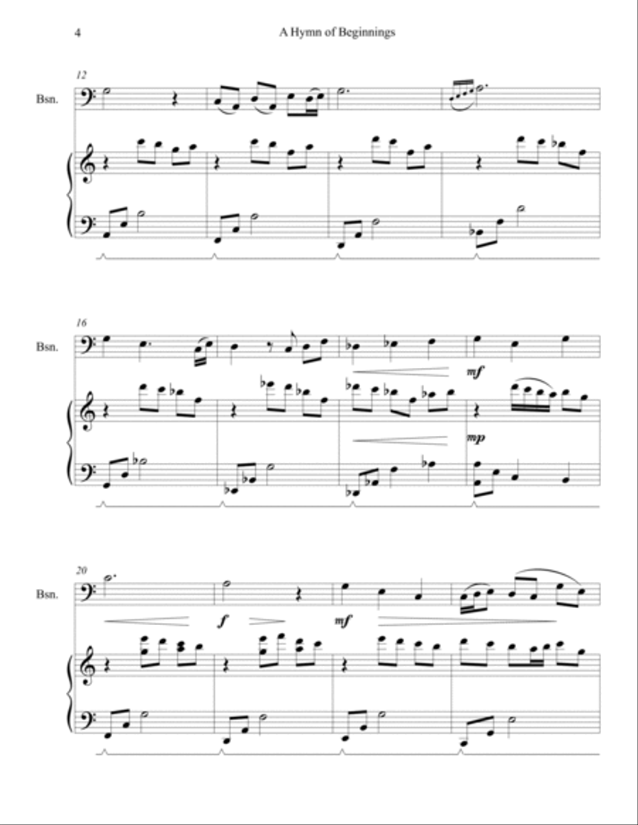 A Hymn of Beginnings Bassoon scores gallery preview page 4