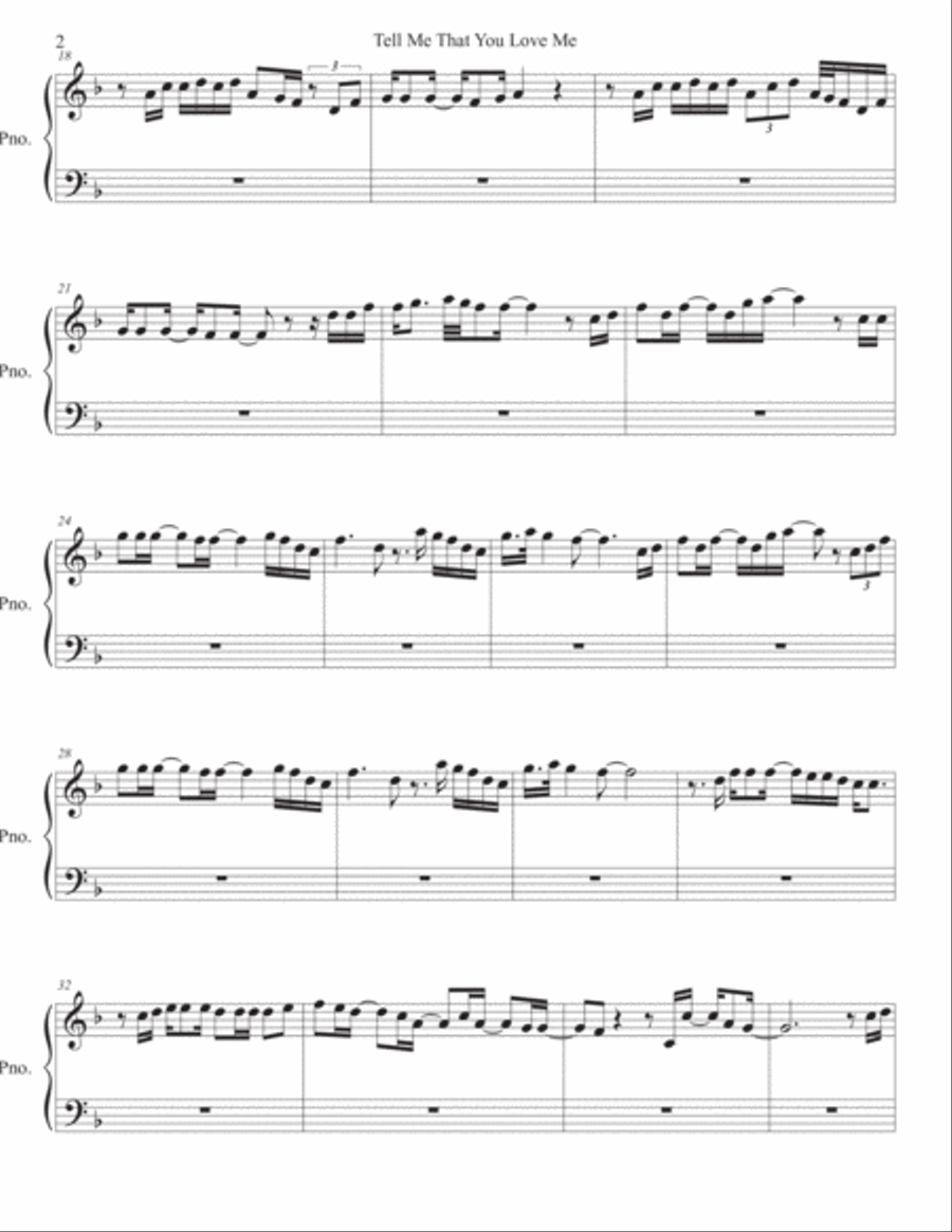 Tell Me That You Love Me Easy Piano scores gallery preview page 2