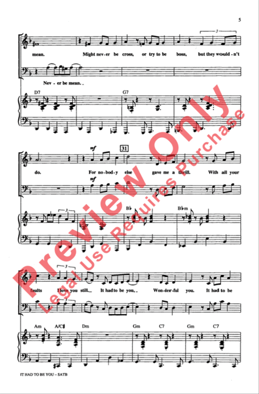 It Had to Be You 4-Part scores gallery preview page 5