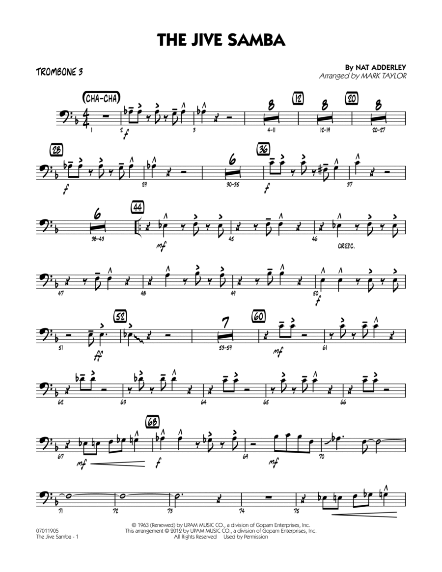 The Jive Samba - Trombone 3
