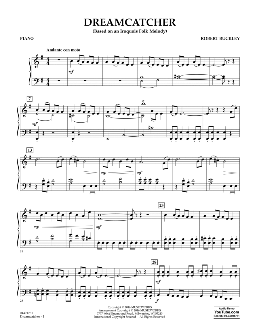 Dreamcatcher - Piano Piano scores gallery preview page 1