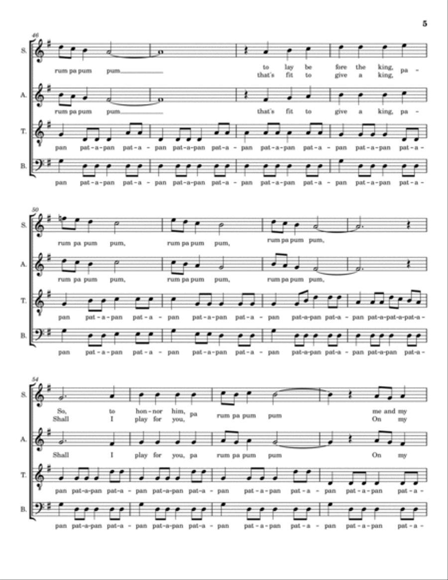 The Little Drummer Boy 4-Part scores gallery preview page 5