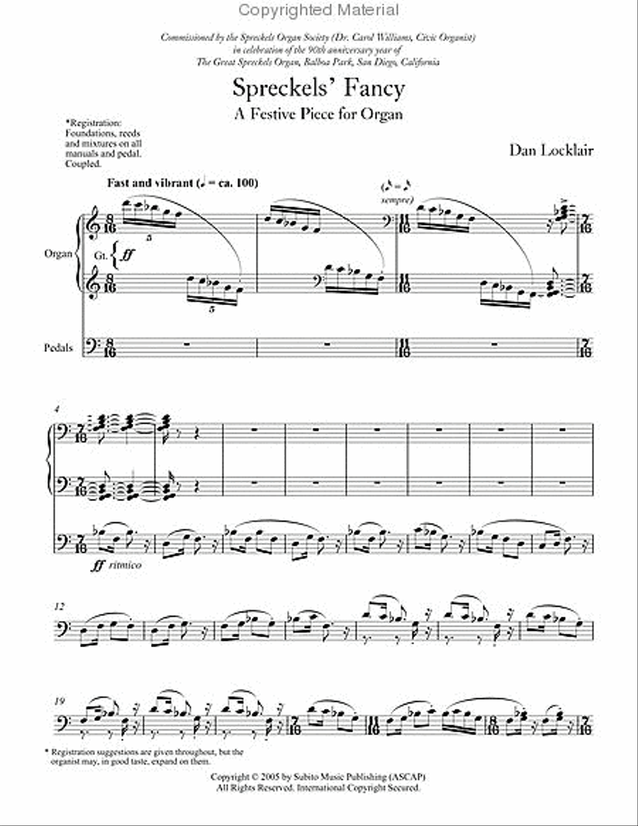 Spreckels' Fancy a festive piece Organ scores gallery preview page 2