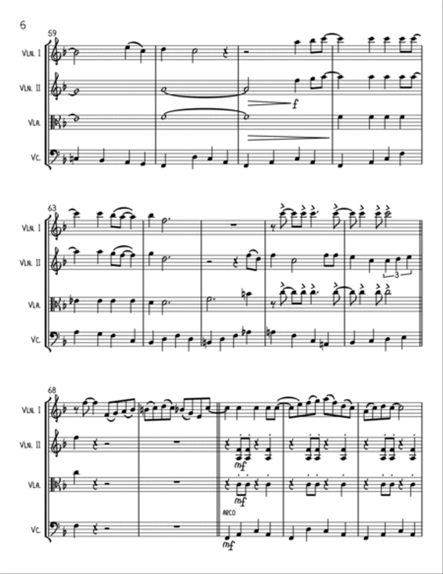 Buona Sera String Quartet scores gallery preview page 6