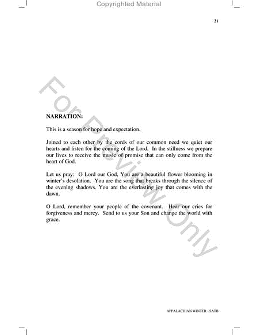 Appalachian Winter Choir scores gallery preview page 20