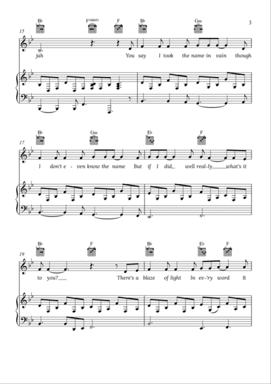 Hallelujah Piano Solo scores gallery preview page 3