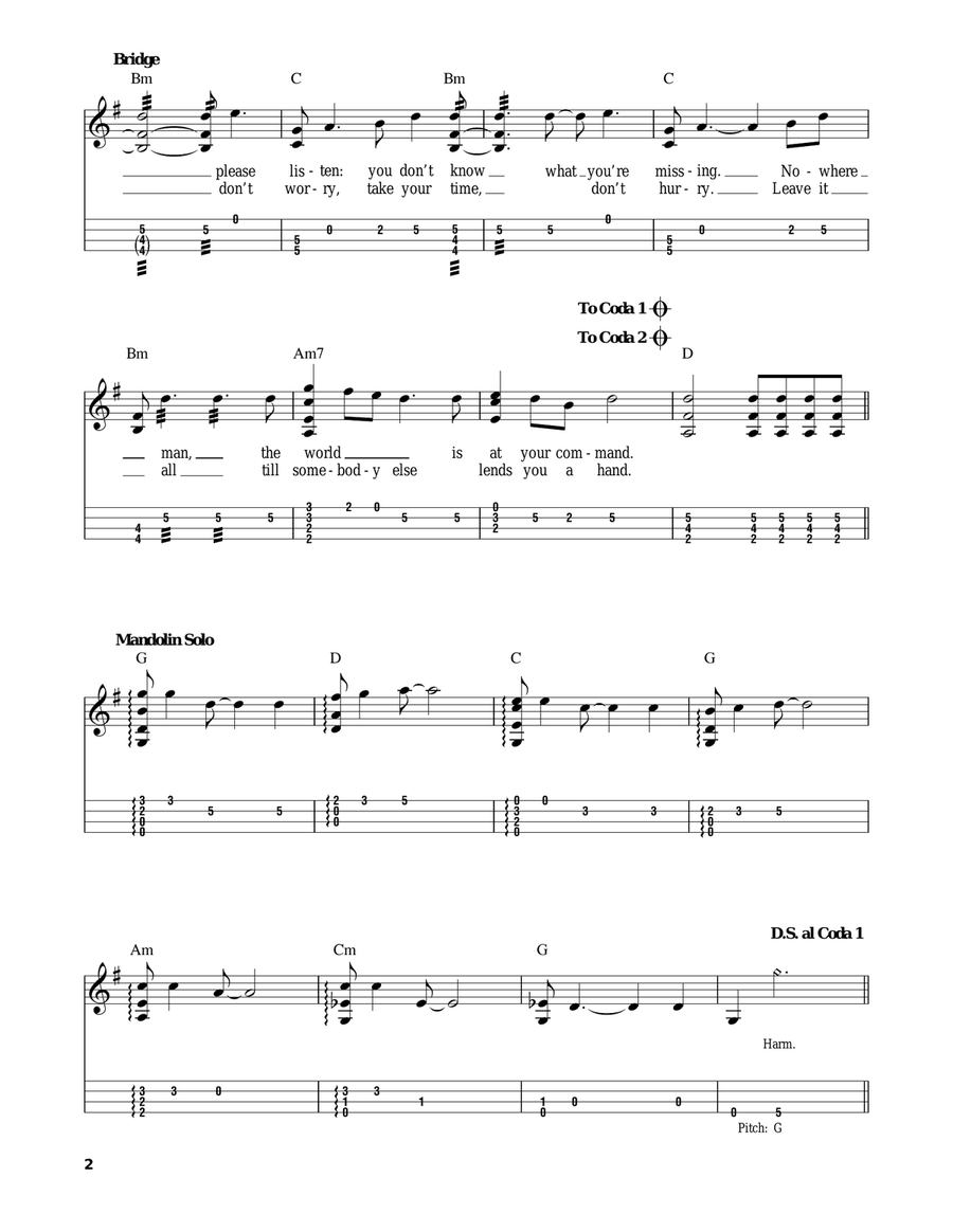 Nowhere Man Mandolin scores gallery preview page 2