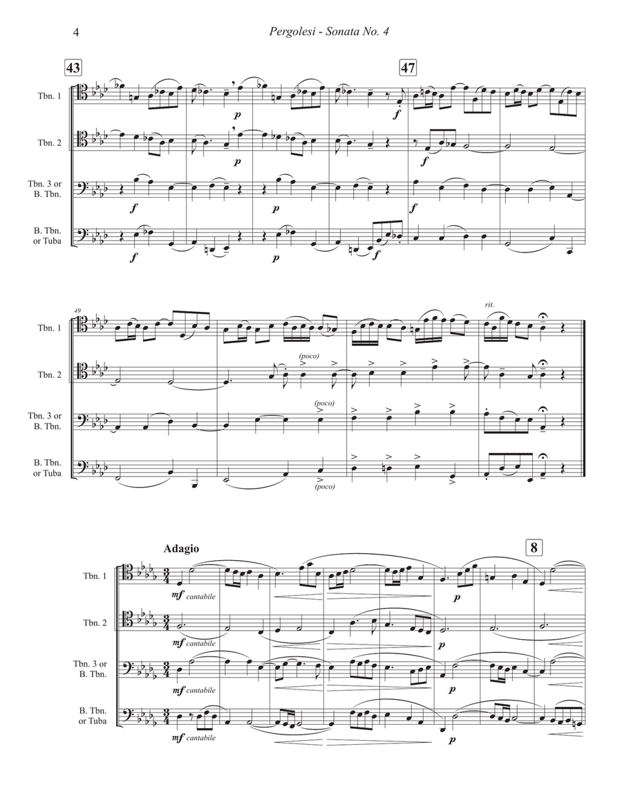 Sonata No. 4 for Trombone Quartet Trombone Quartet scores gallery preview page 4