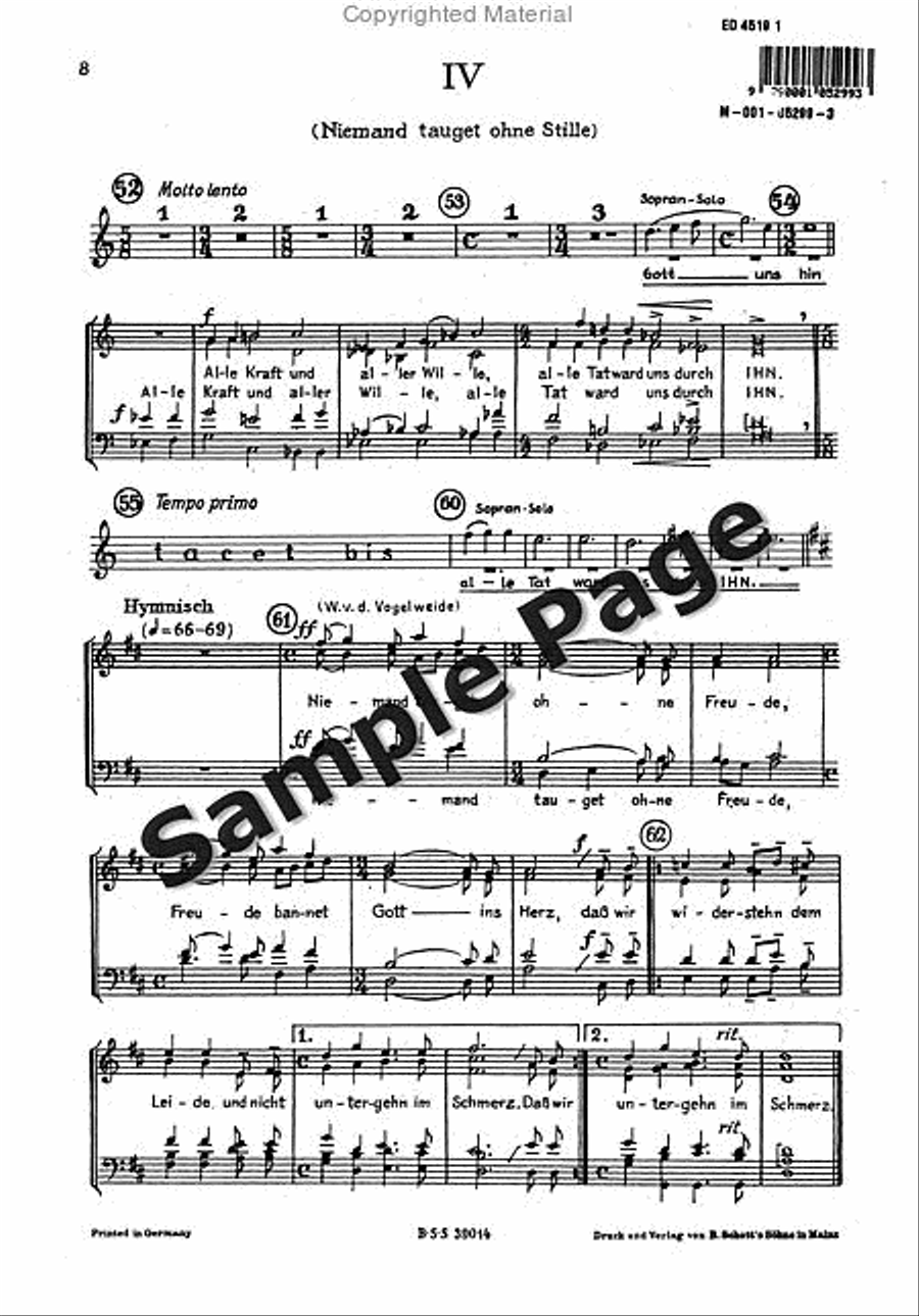 Von Der Unruhe Des Menschen Reduct 4-Part scores gallery preview page 9