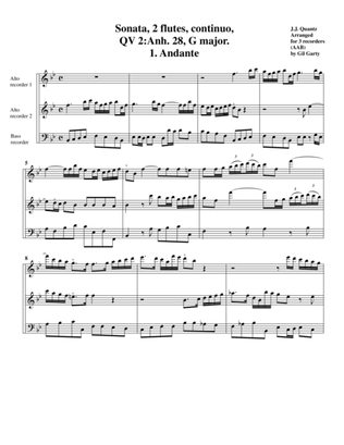 Trio sonata QV 2: Anh. 28 (arrangement for 3 recorders)