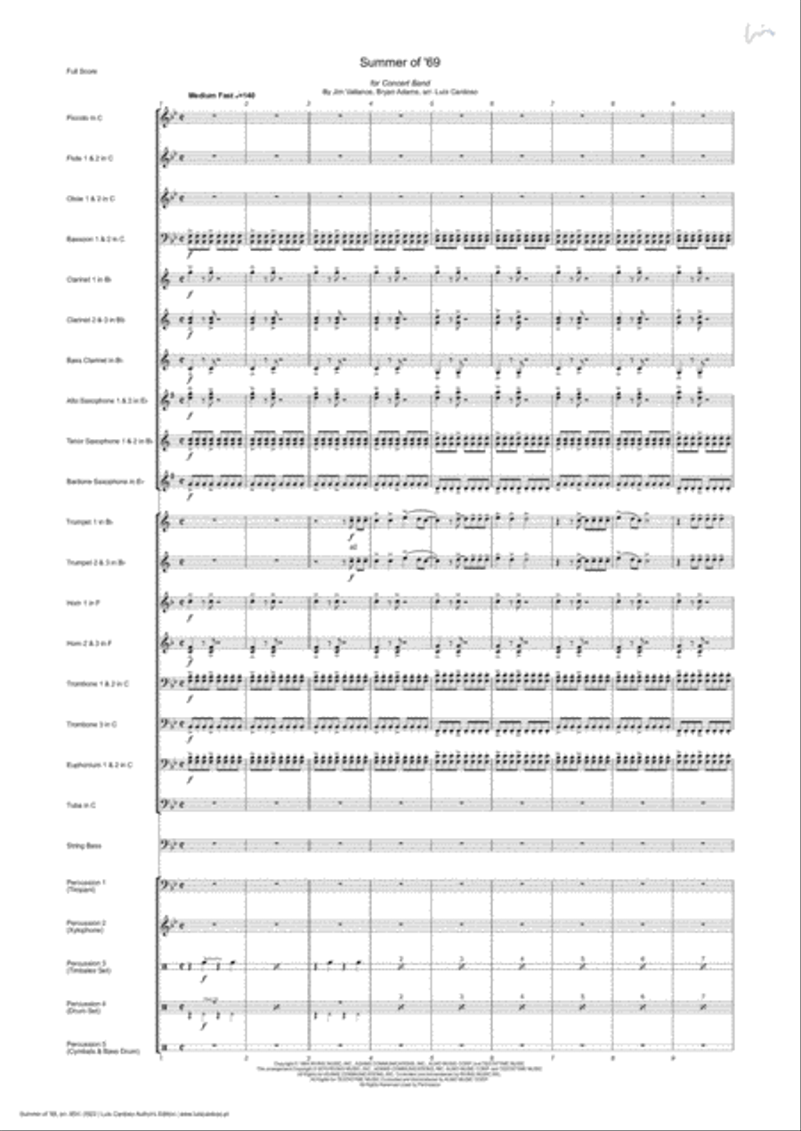 Summer Of '69 Summer Of '69 Concert Band scores gallery preview page 5