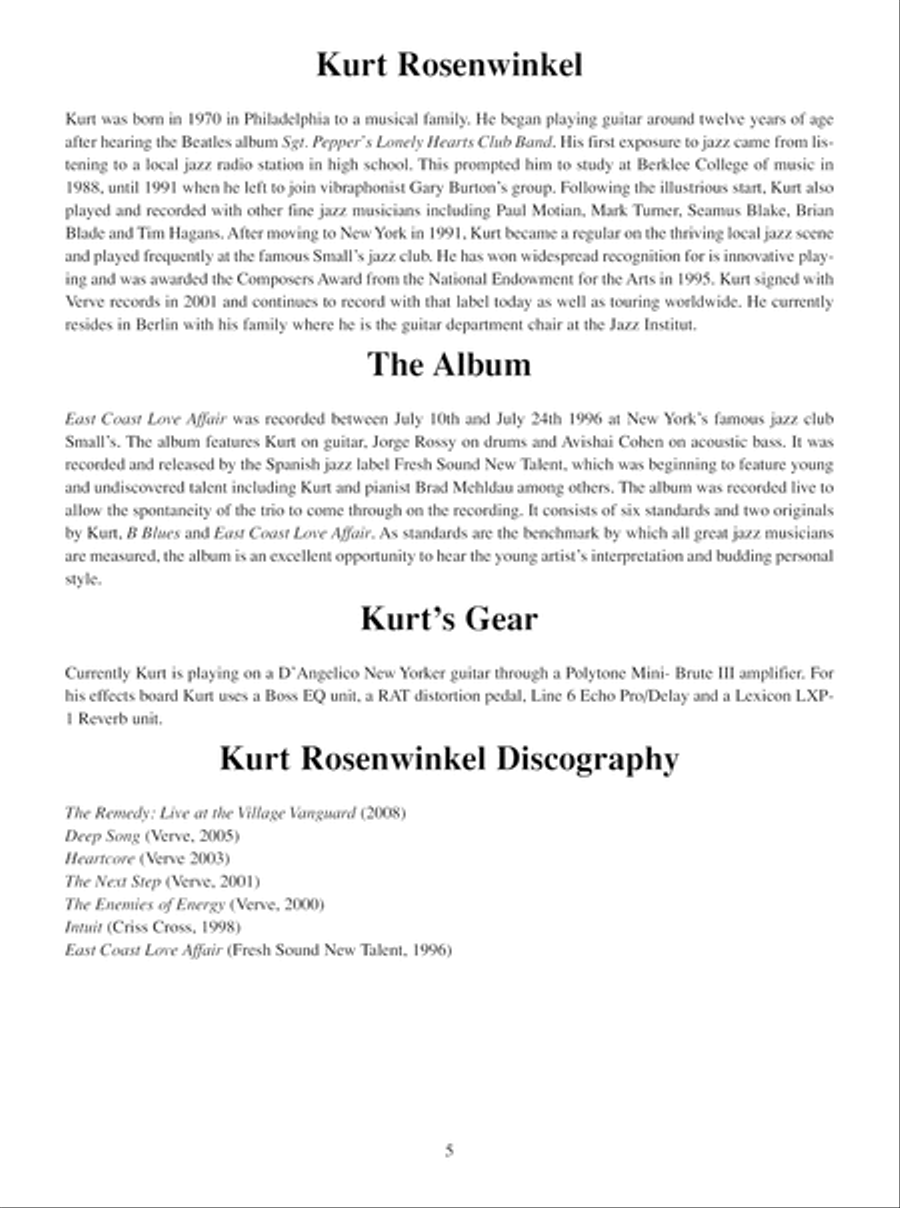 Kurt Rosenwinkel Trio - East Coast Love Affair Electric Guitar scores gallery preview page 6
