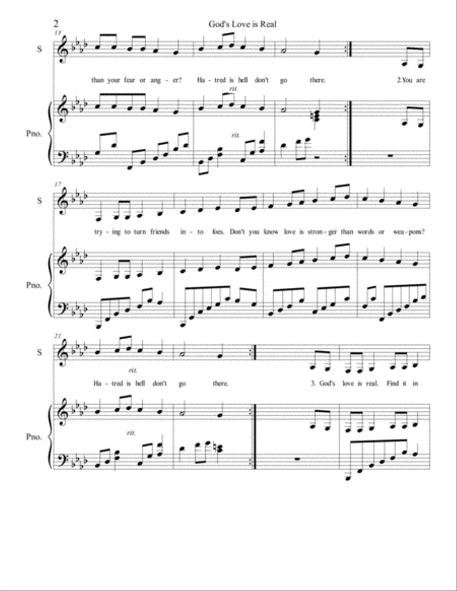 God's Love is Real God's Love is Real Voice scores gallery preview page 2