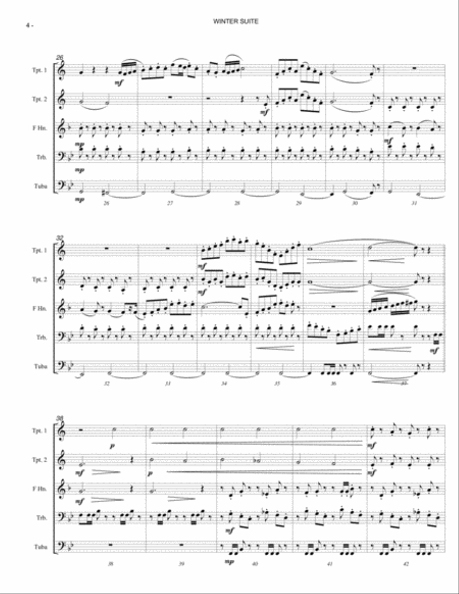 Winter Suite (Brass Quintet) Brass Quintet scores gallery preview page 6