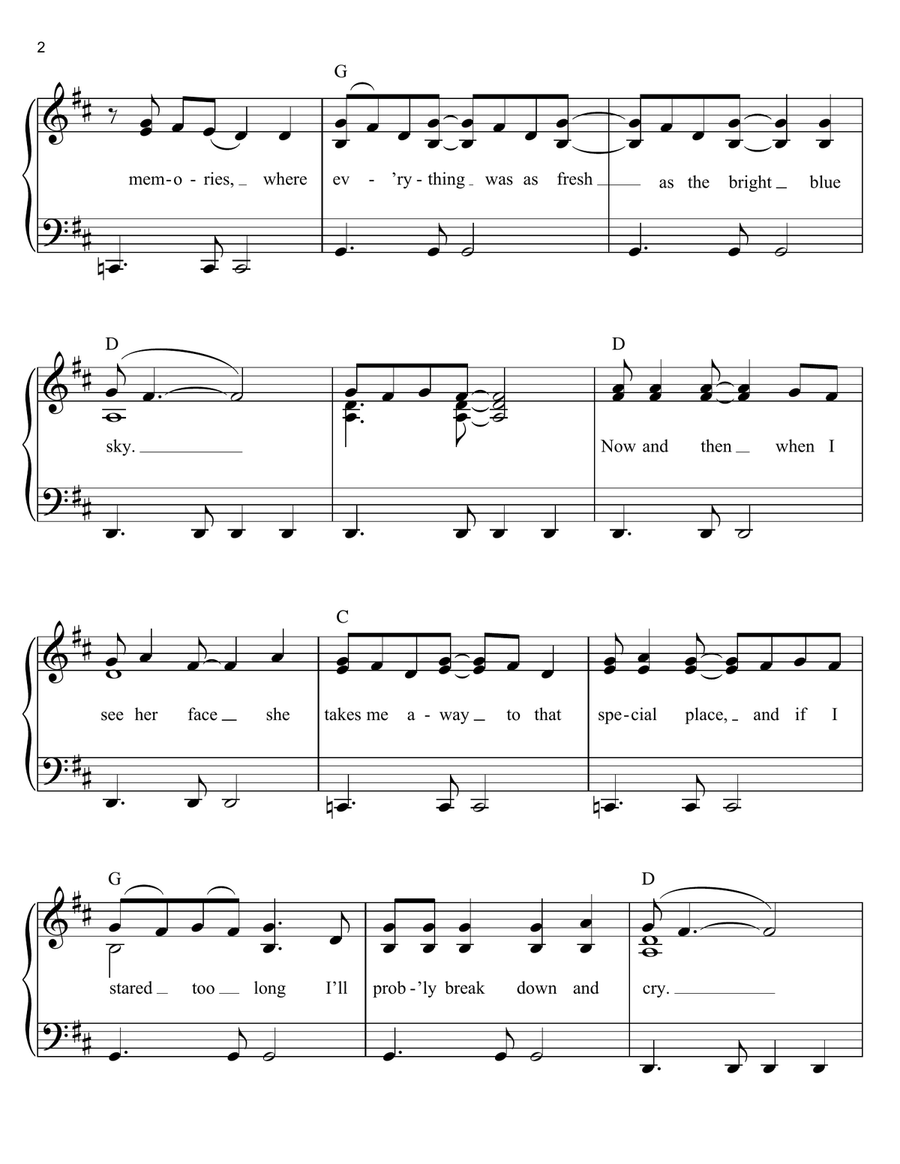 Sweet Child O' Mine Easy Piano scores gallery preview page 2