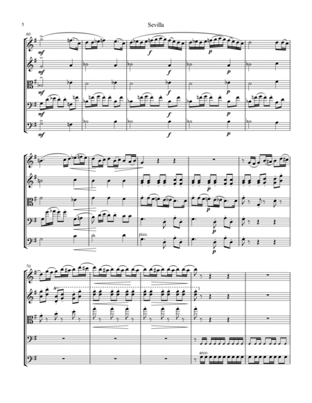 Sevilla Op. 47 No. 3 for string orchestra (string quintet) image number null