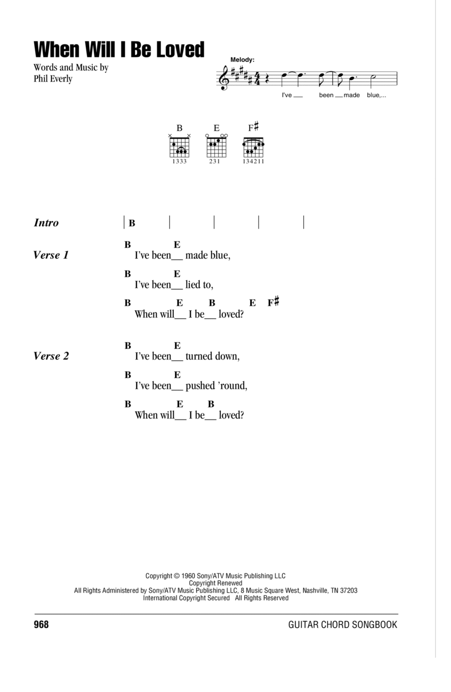 When Will I Be Loved Acoustic Guitar scores gallery preview page 1