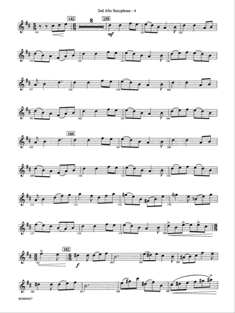 Tir Na Nog (A Celtic Legend): 2nd E-flat Alto Saxophone Concert Band scores gallery preview page 4