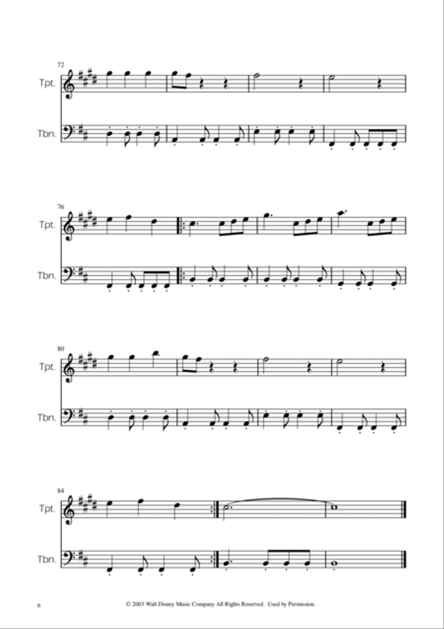He's A Pirate He's A Pirate Trombone Duet scores gallery preview page 6