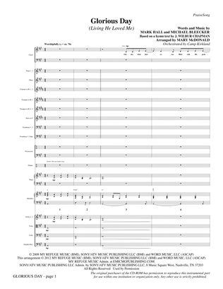 Book cover for Glorious Day (Living He Loved Me) (arr. Mary McDonald) - Full Score