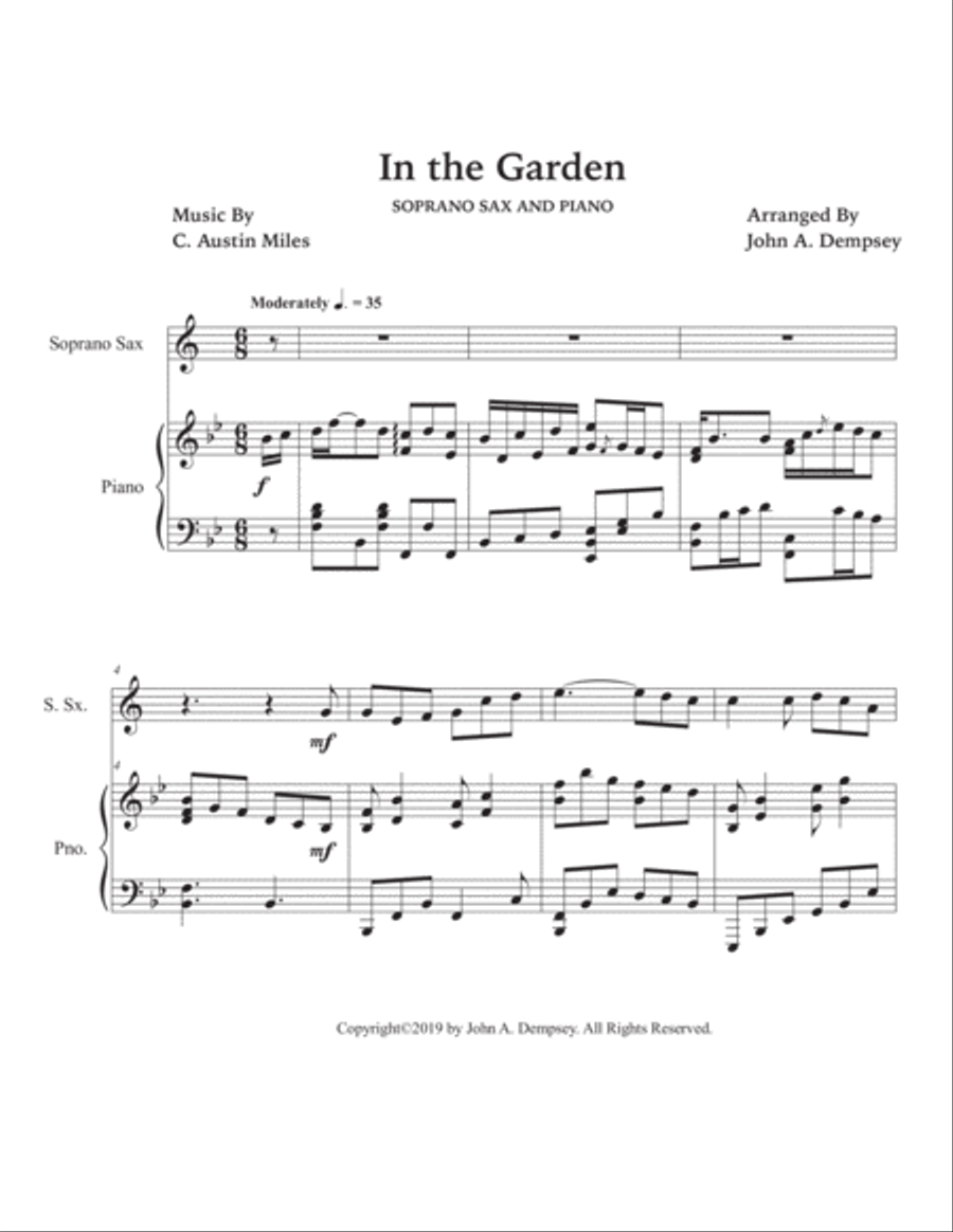 In the Garden (Soprano Sax and Piano) Soprano Saxophone scores gallery preview page 5