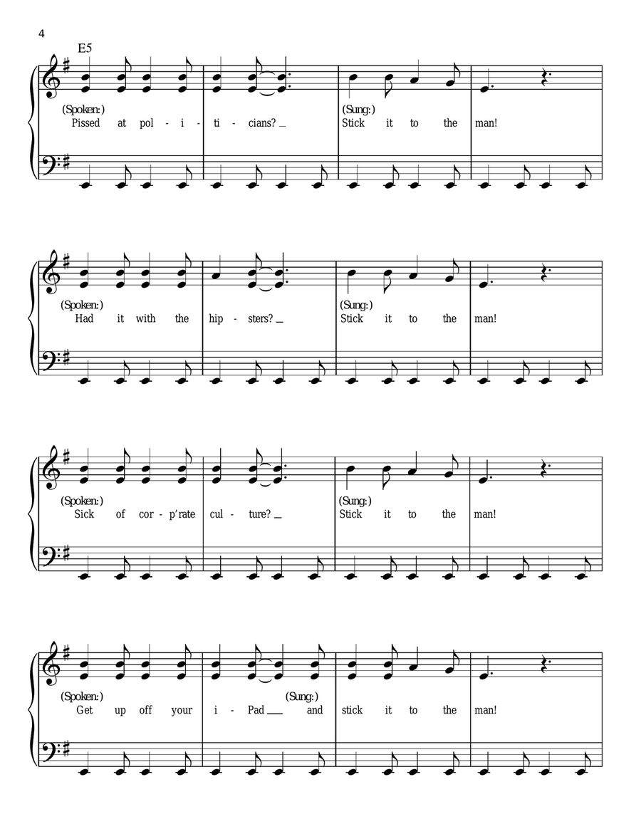 Stick It To The Man (from School of Rock: The Musical) Easy Piano scores gallery preview page 4