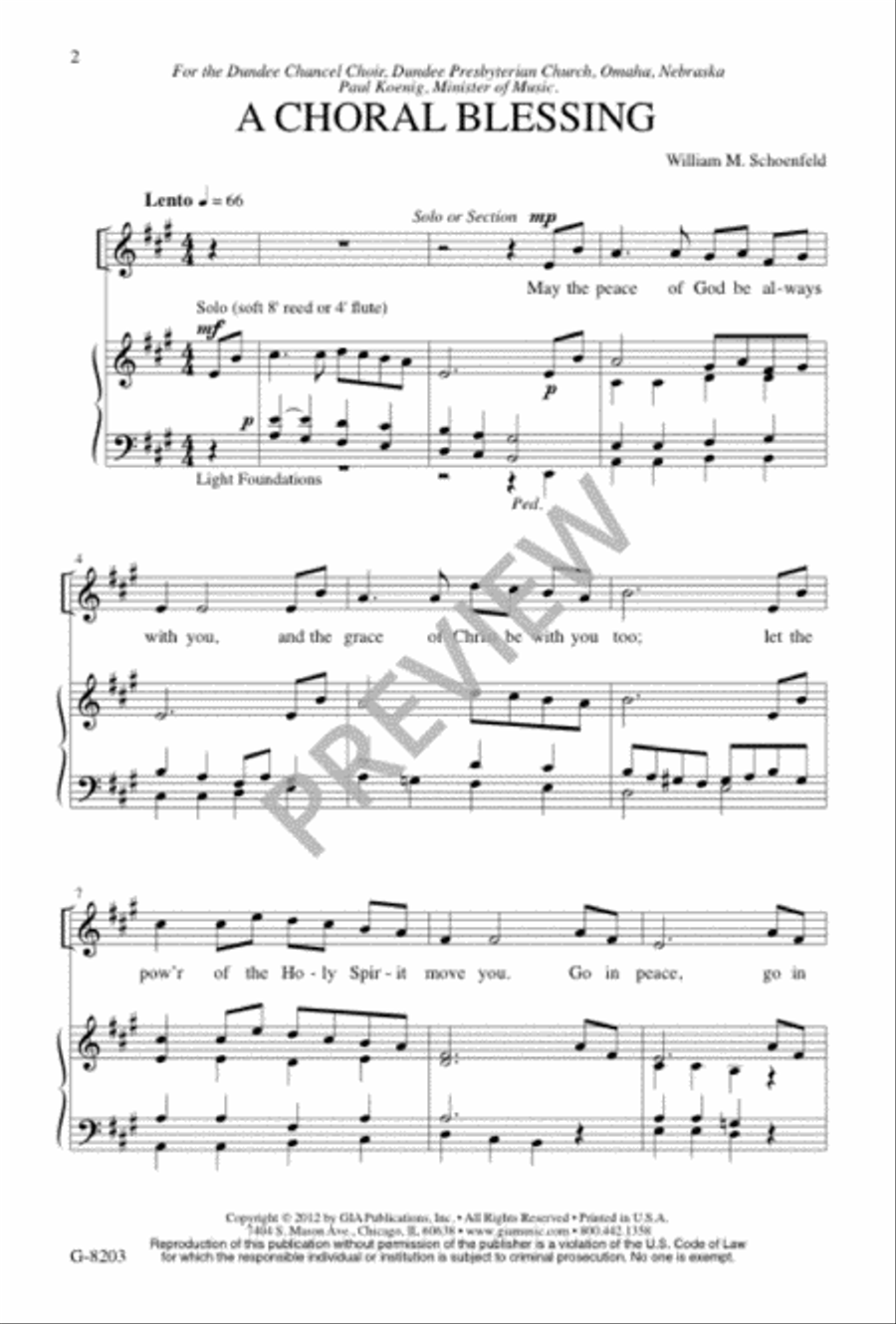 A Choral Blessing A Choral Blessing 4-Part scores gallery preview page 2