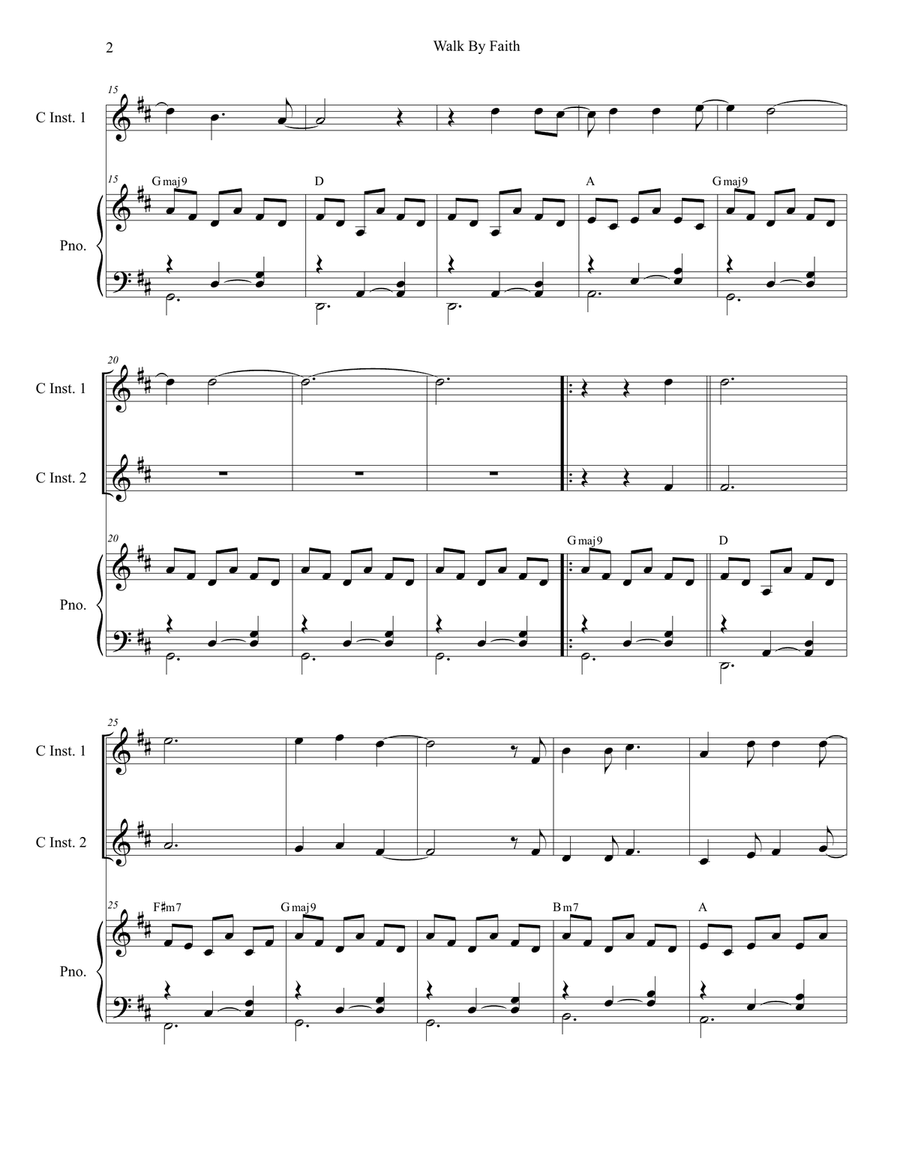 Walk By Faith Flute scores gallery preview page 2