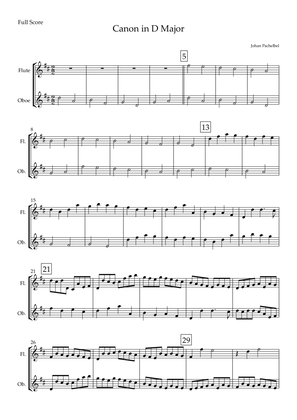 Canon in D Major (Johann Pachelbel) for Flute & Oboe Duo