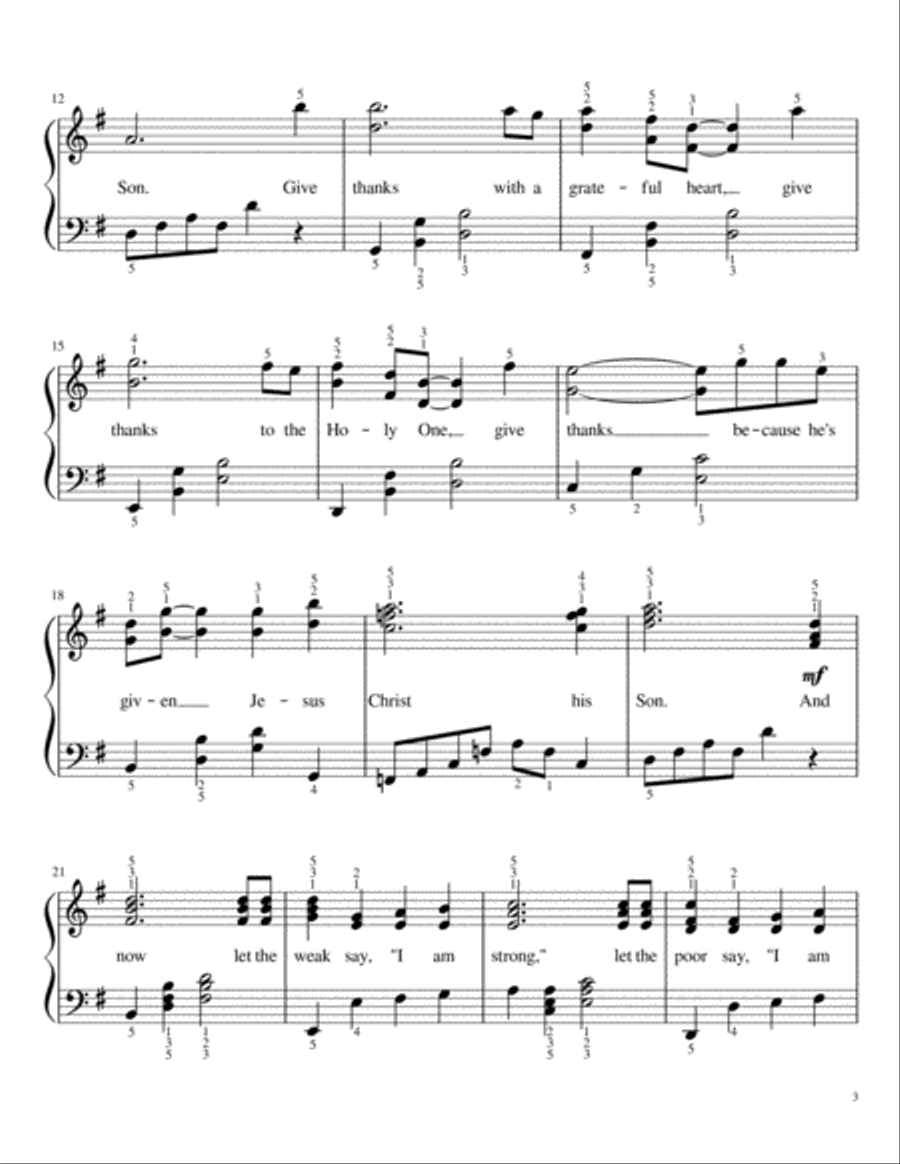 Give Thanks Give Thanks Easy Piano scores gallery preview page 3
