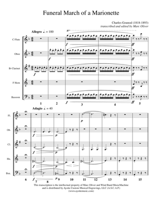 Funeral March of a Marionette, transcribed for Woodwind Quintet