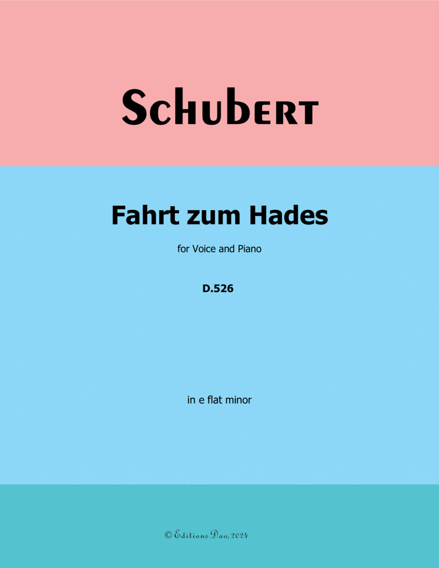 Fahrt zum Hades, by Schubert, D.526, in e flat minor