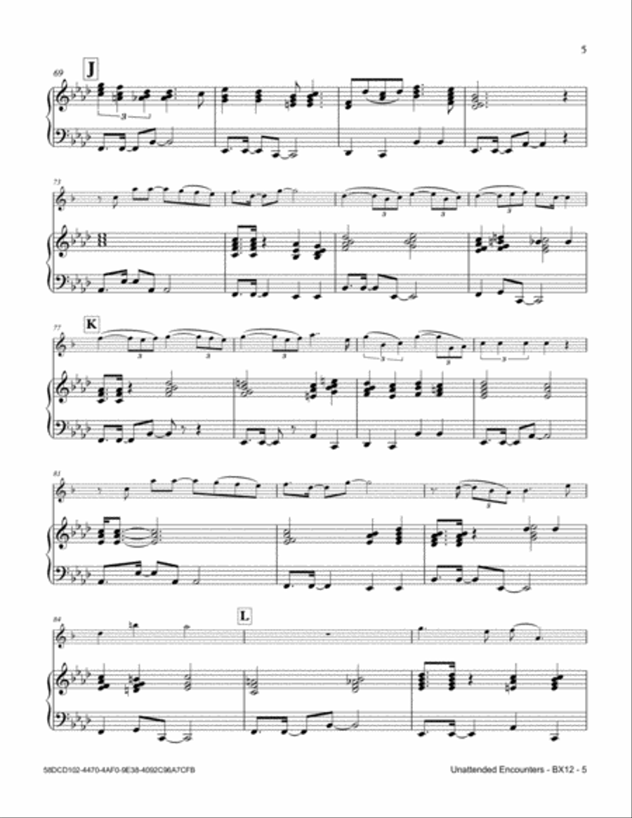 Unattended Encounters Baritone Saxophone scores gallery preview page 5