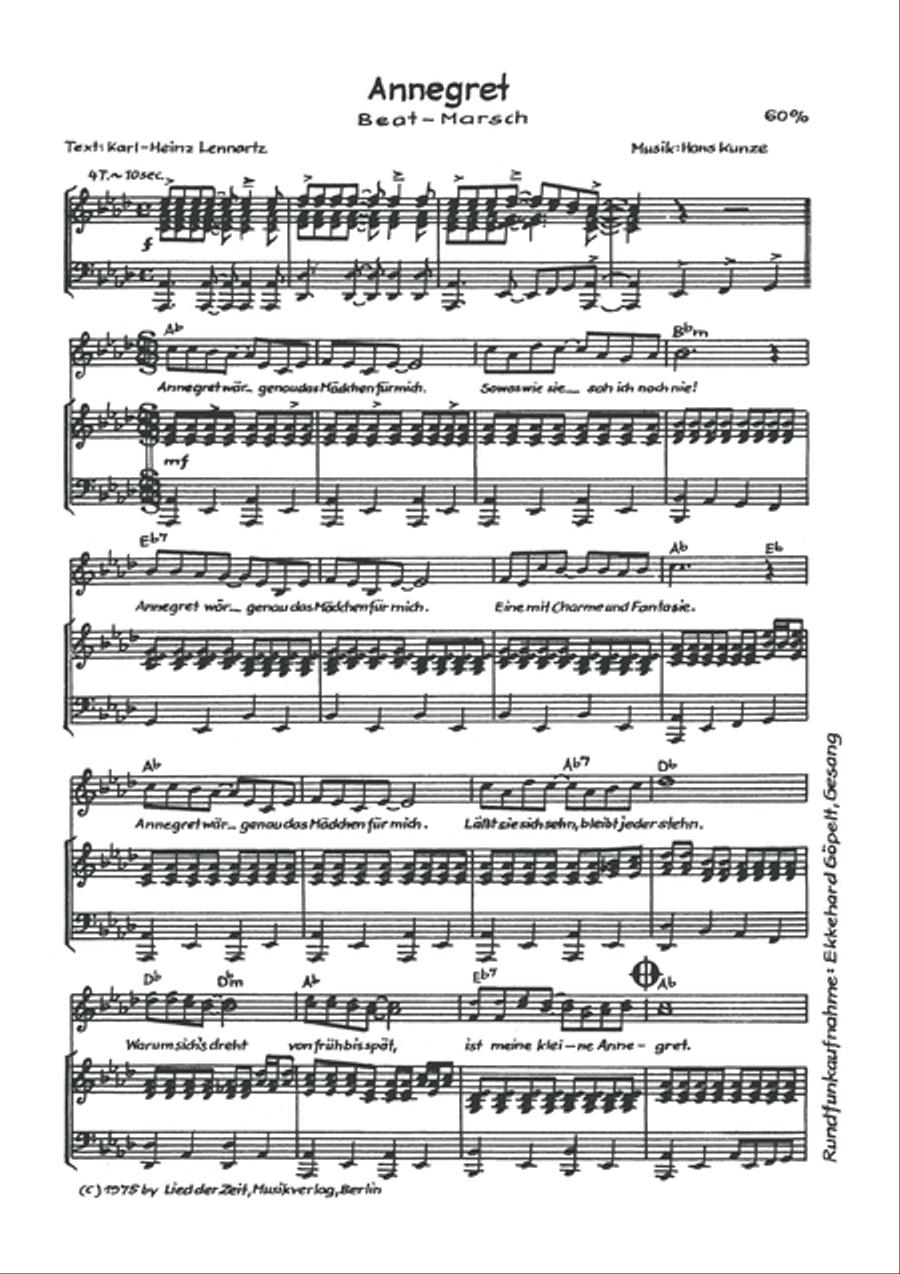 Annegret Piano, Vocal, Guitar scores gallery preview page 3