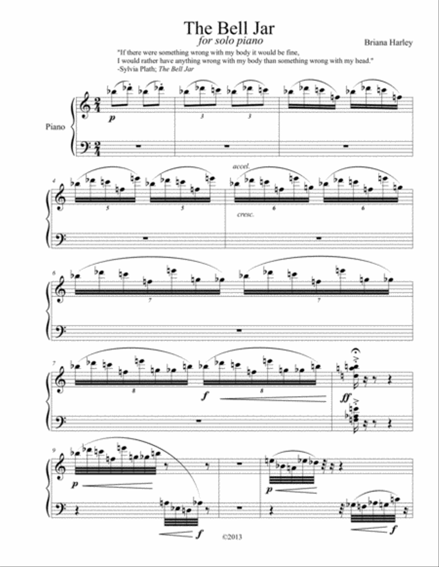 The Bell Jar The Bell Jar Piano Solo scores gallery preview page 1