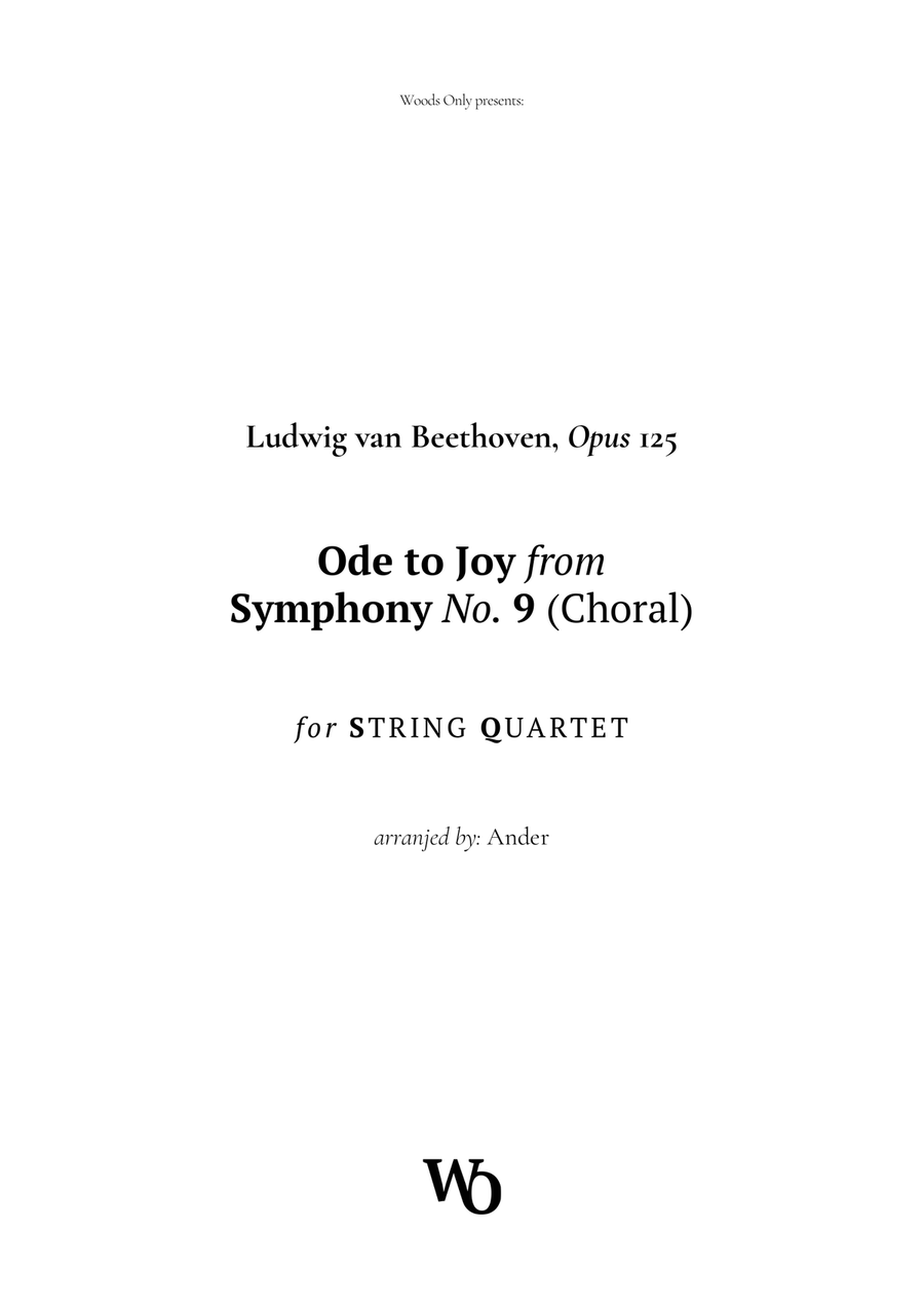 Ode to Joy by Beethoven for String Quartet String Quartet scores gallery preview page 1