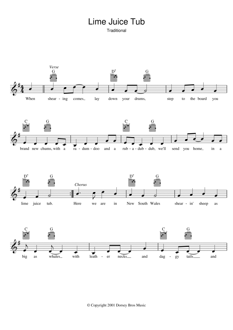 Lime Juice Tub Piano scores gallery preview page 1