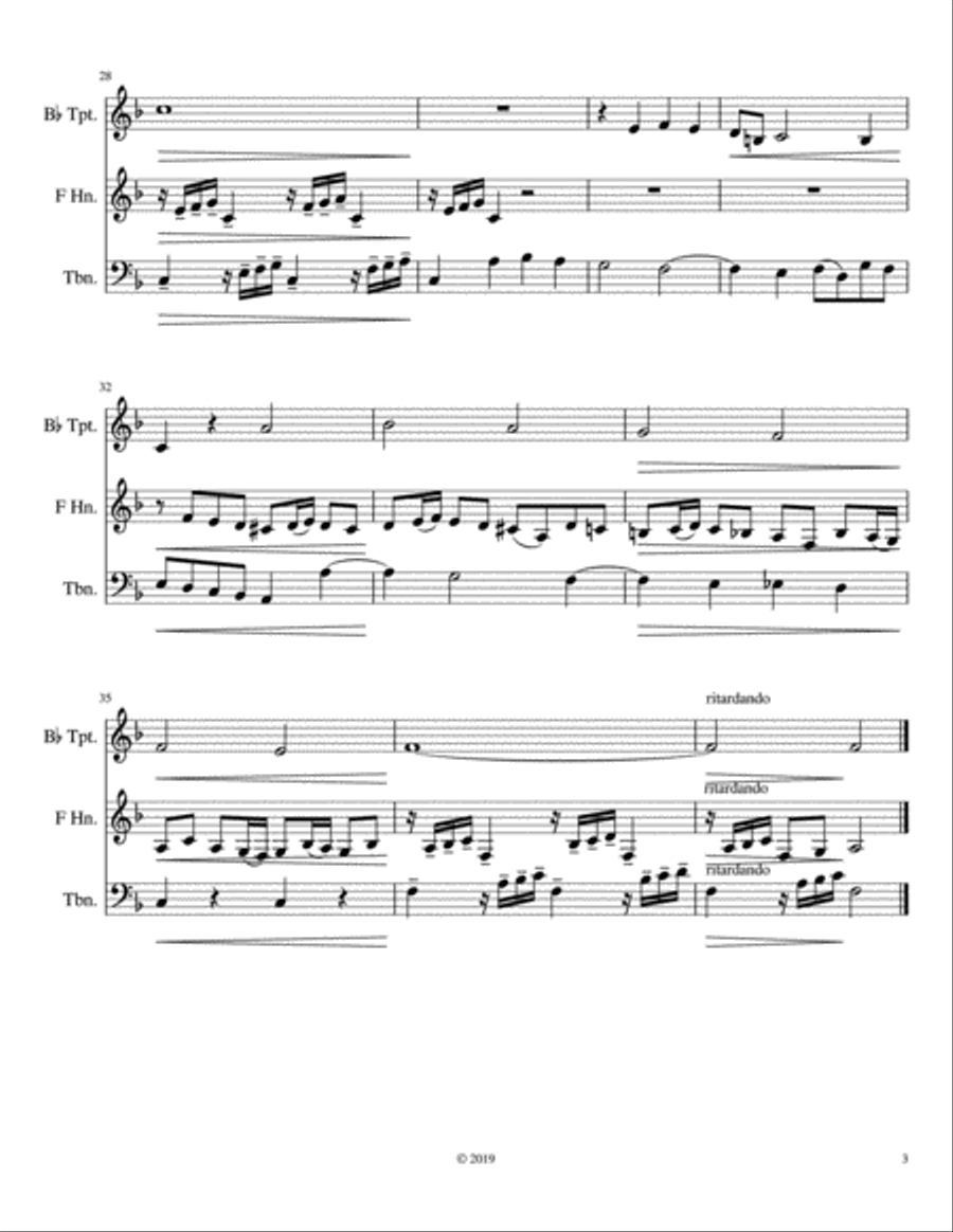 Chorale Prelude: Lord Jesus, Be Present Now Brass Ensemble scores gallery preview page 3